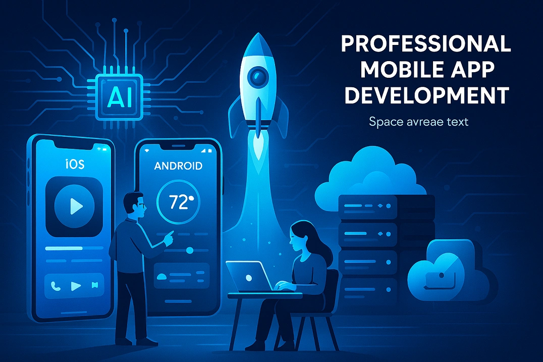 Futuristic mobile app development with AI integration and scalable architecture in 2026