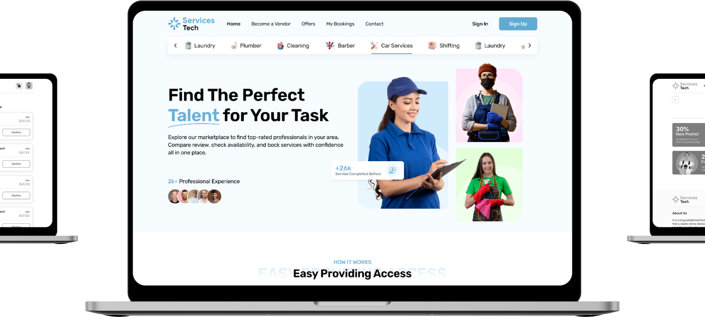 SaaS service booking platform for web and mobile with appointment scheduling and online payments