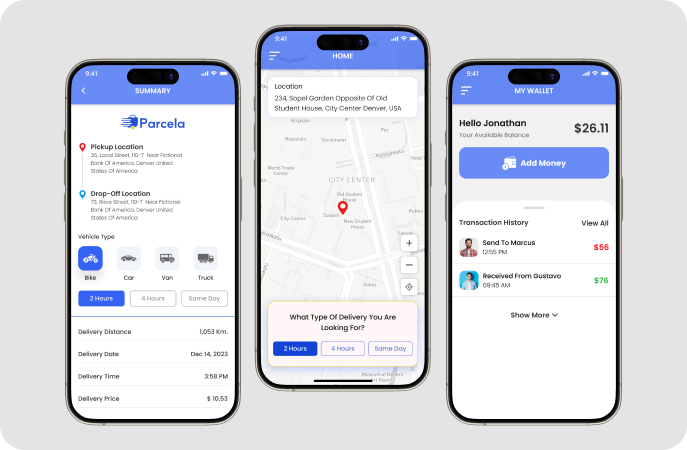 parcel delivery app with real time order tracking