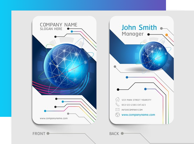 business card graphic designer it company