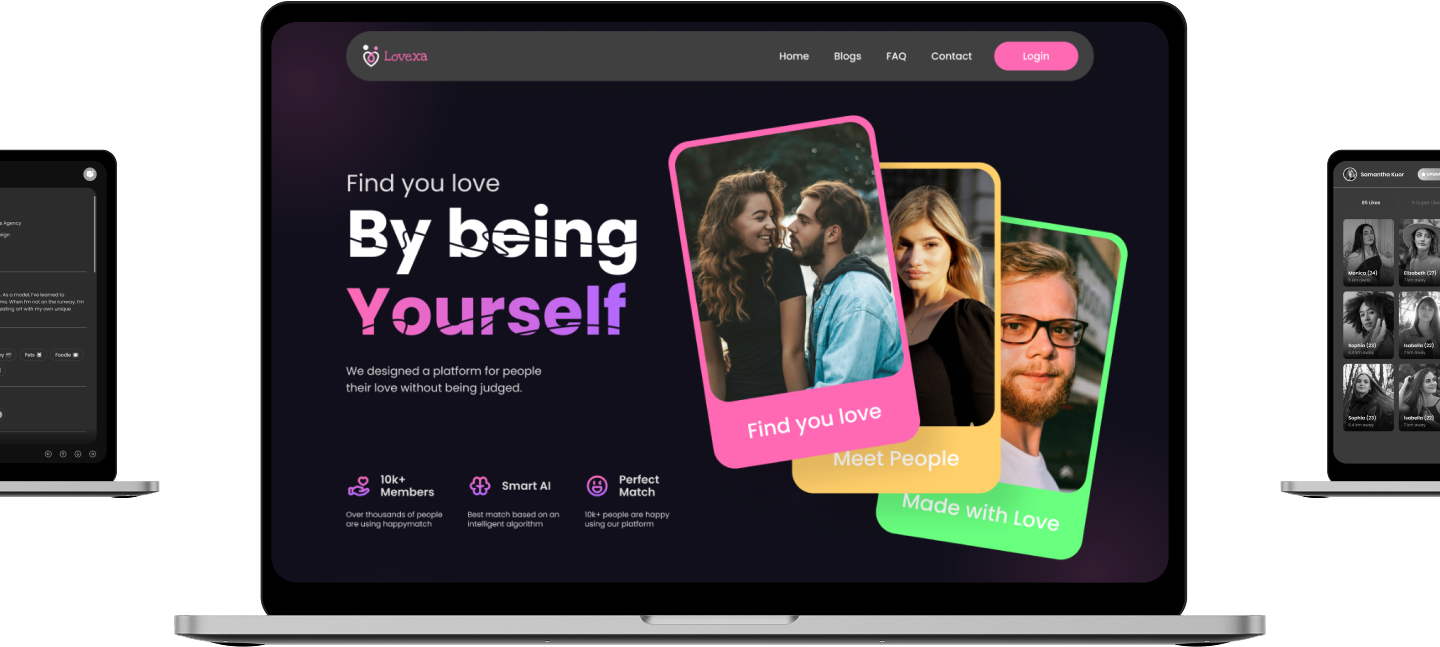 swipe based dating app interface with real time matching and chat