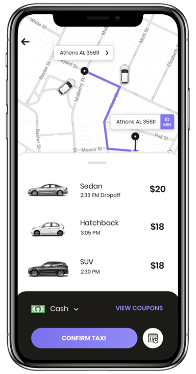 taxi booking business app development